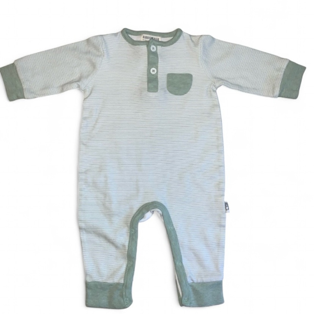 Rabbit + Bear infant onesie approx size 0-3 months Sage Green